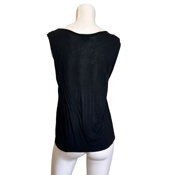 Raphael Hauber Abstract Face Front Black Back Sleeveless Top sz M - Picture 2 of 7